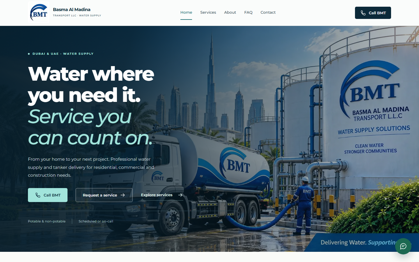 Basma Al Madina Transport homepage screenshot